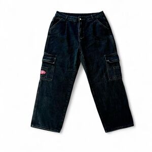 Y2K Denim Wake Carpenter Jeans Women's Black Wide Leg